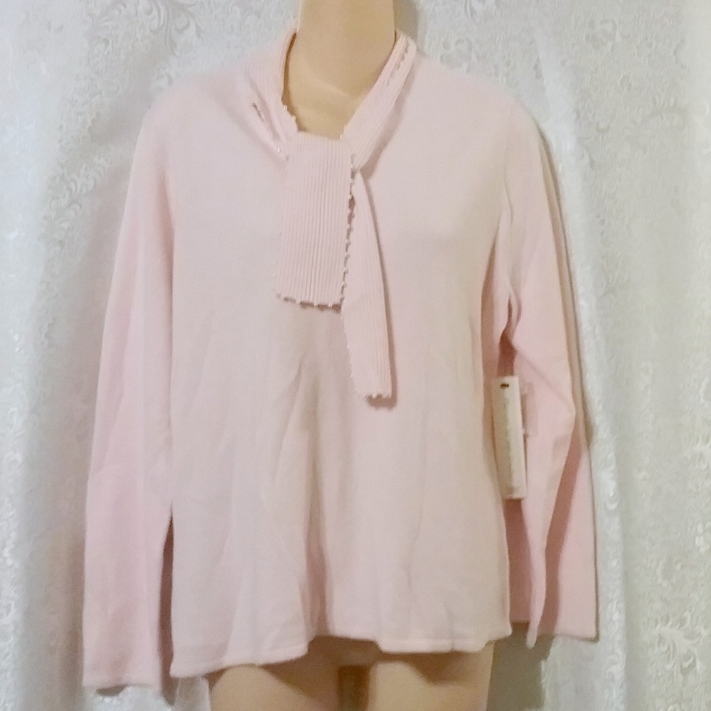 Mercer Street Studio Pearl Trim Pussy Bow Sweater *